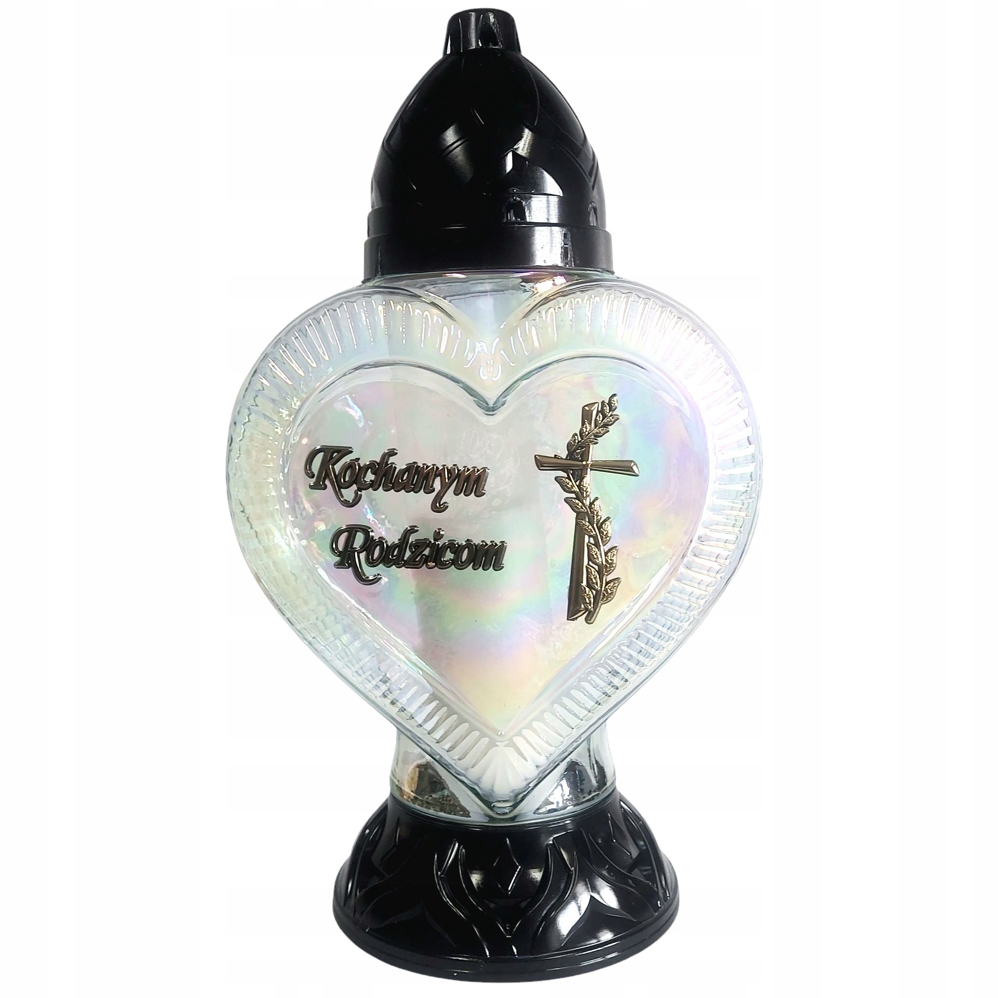  Grave candle heart g-67 to our beloved parents - 36cm grave candle radius glass, all seasons