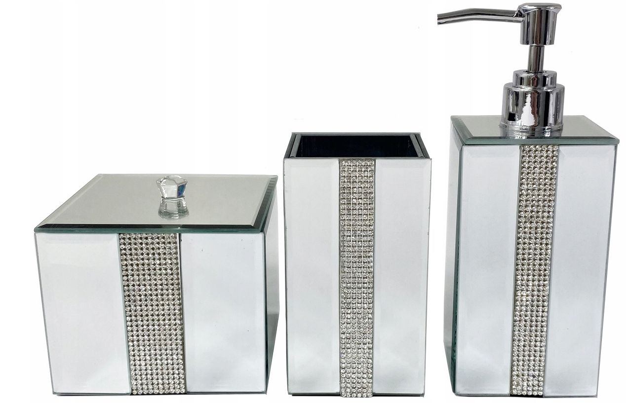  Bathroom set dispenser for soap cup silver bj2
