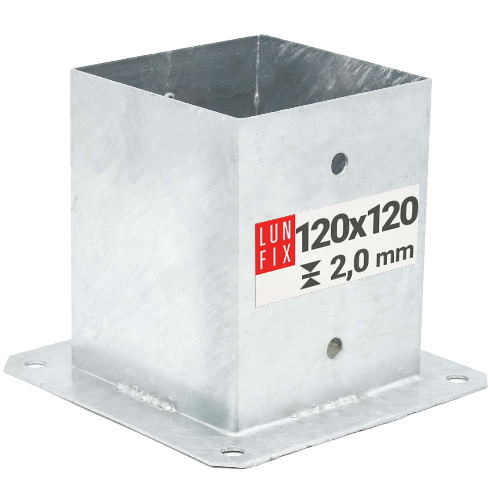  Skrutkovacia tyčová základňa 120x120mm kotva držiak na tyč psp4 pozinkované 1 ks.