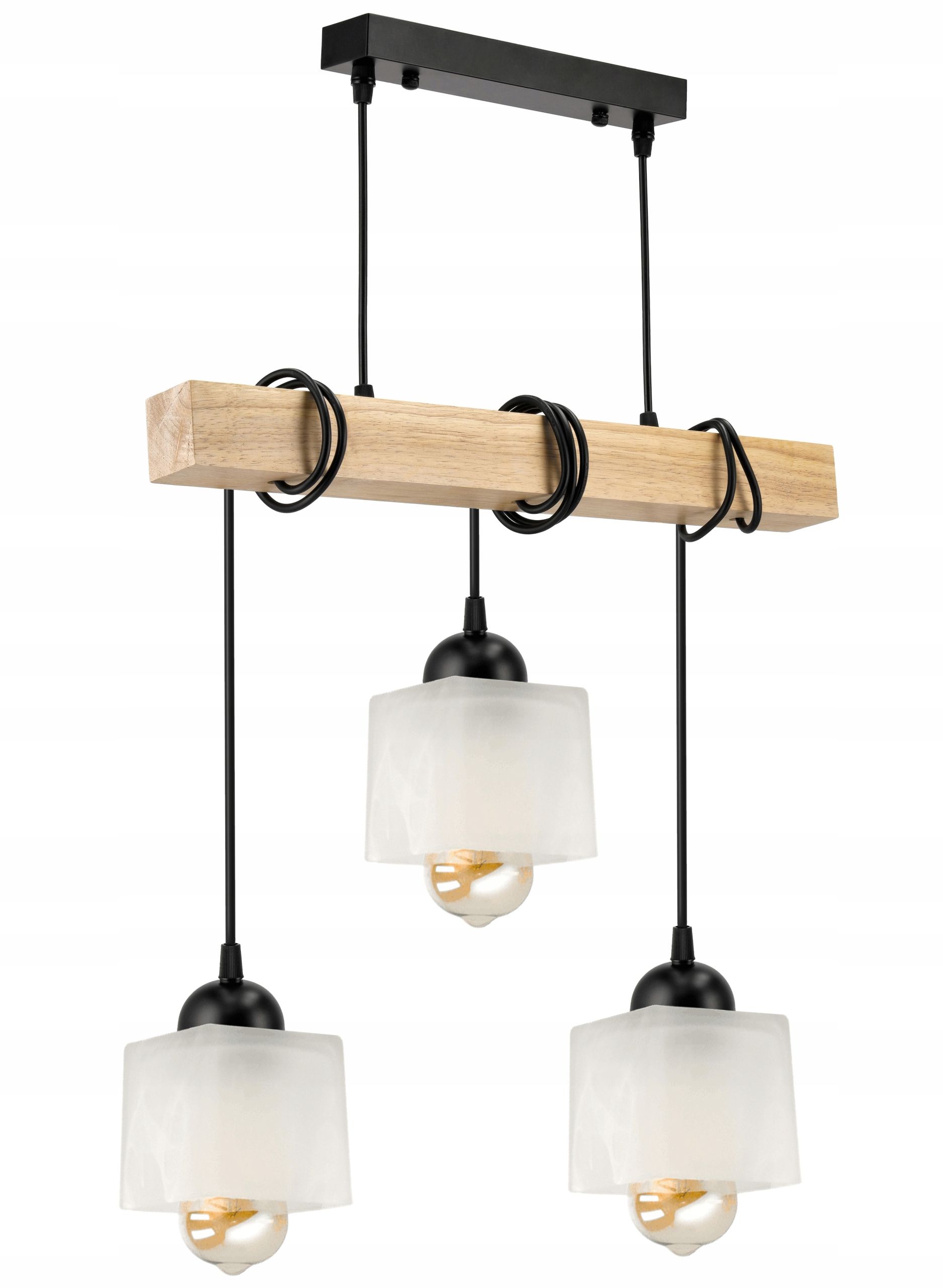  Stropné svietidlo visiace led drevený biala 3xe27 lampa amber jantár