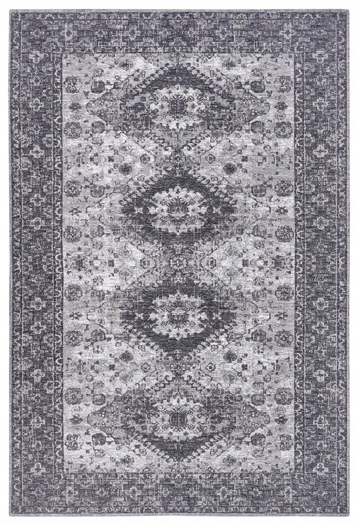  Virtuvinis kilimas 60x90cm, neslystantis tamsiai mėlynos spalvos raštas tradicinis šenilinis
