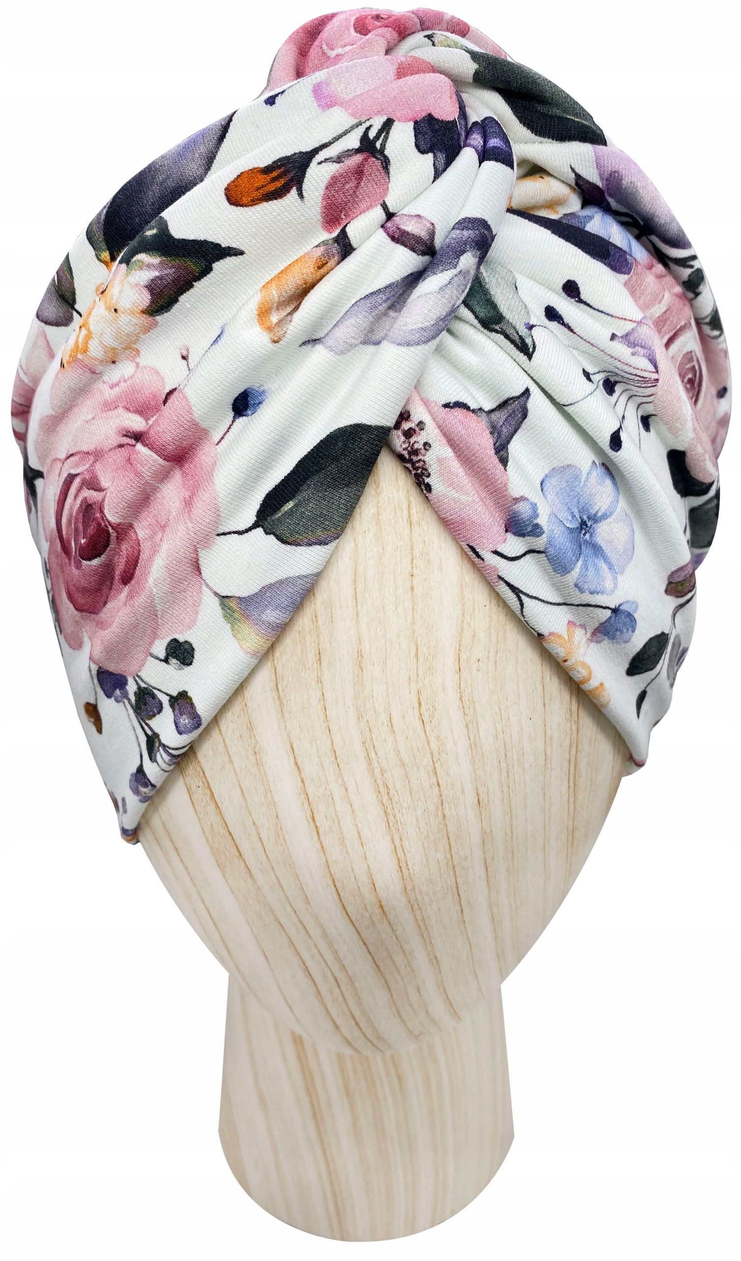  Mütze turban twist jersey baumwolle green lines onkologie