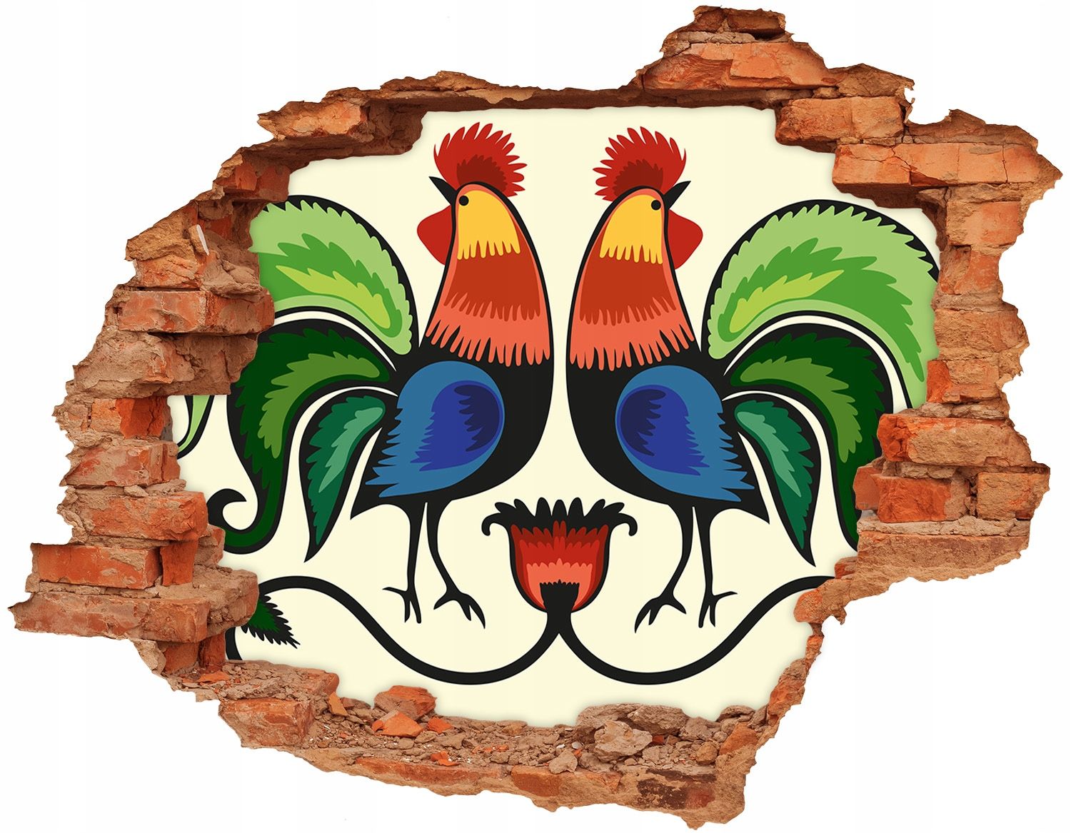  Otvor 3d výzdoba na zdi 120x93 cm lilie voda