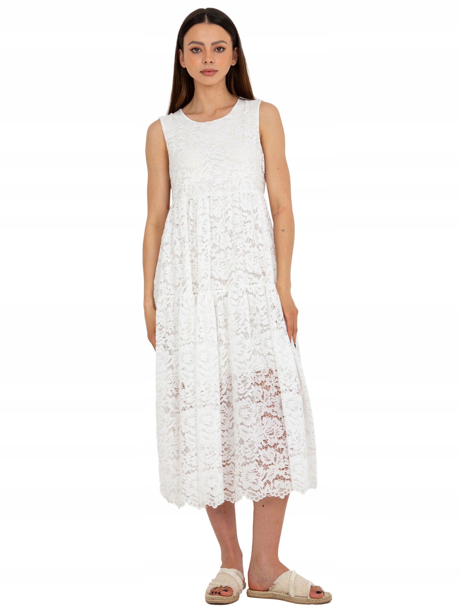  Expandierend damenkleid mit einer falte für den sommer