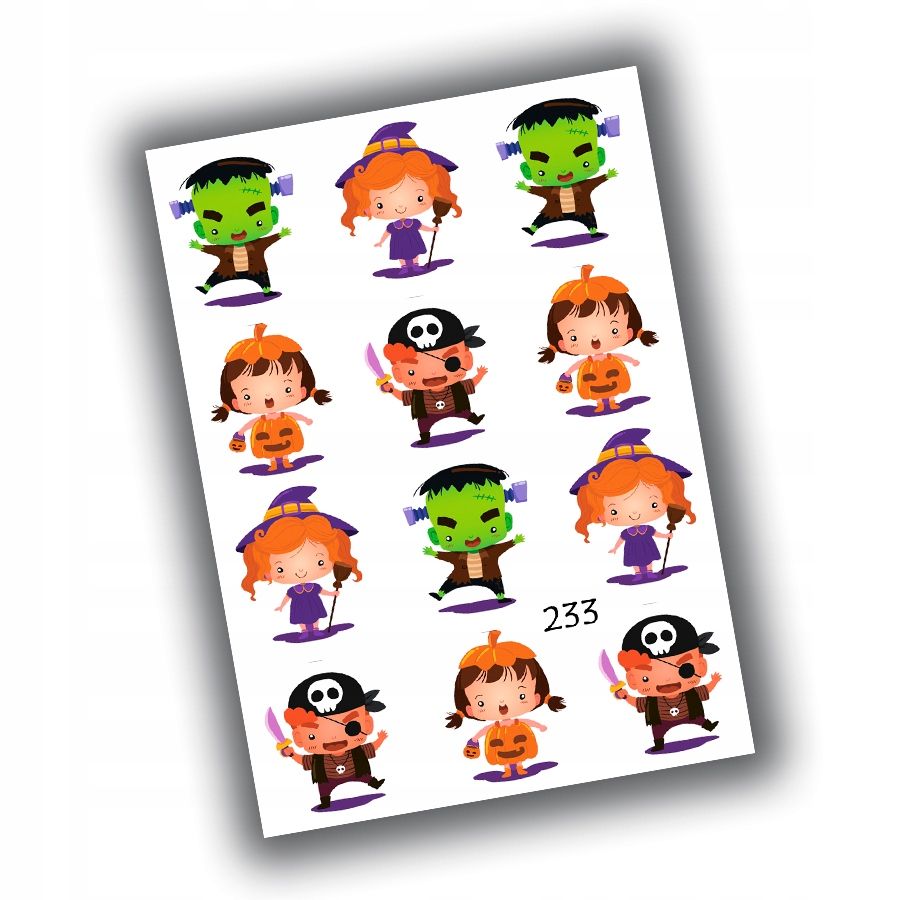  Aufkleber halloween für kinder 7,5x10,5 n203