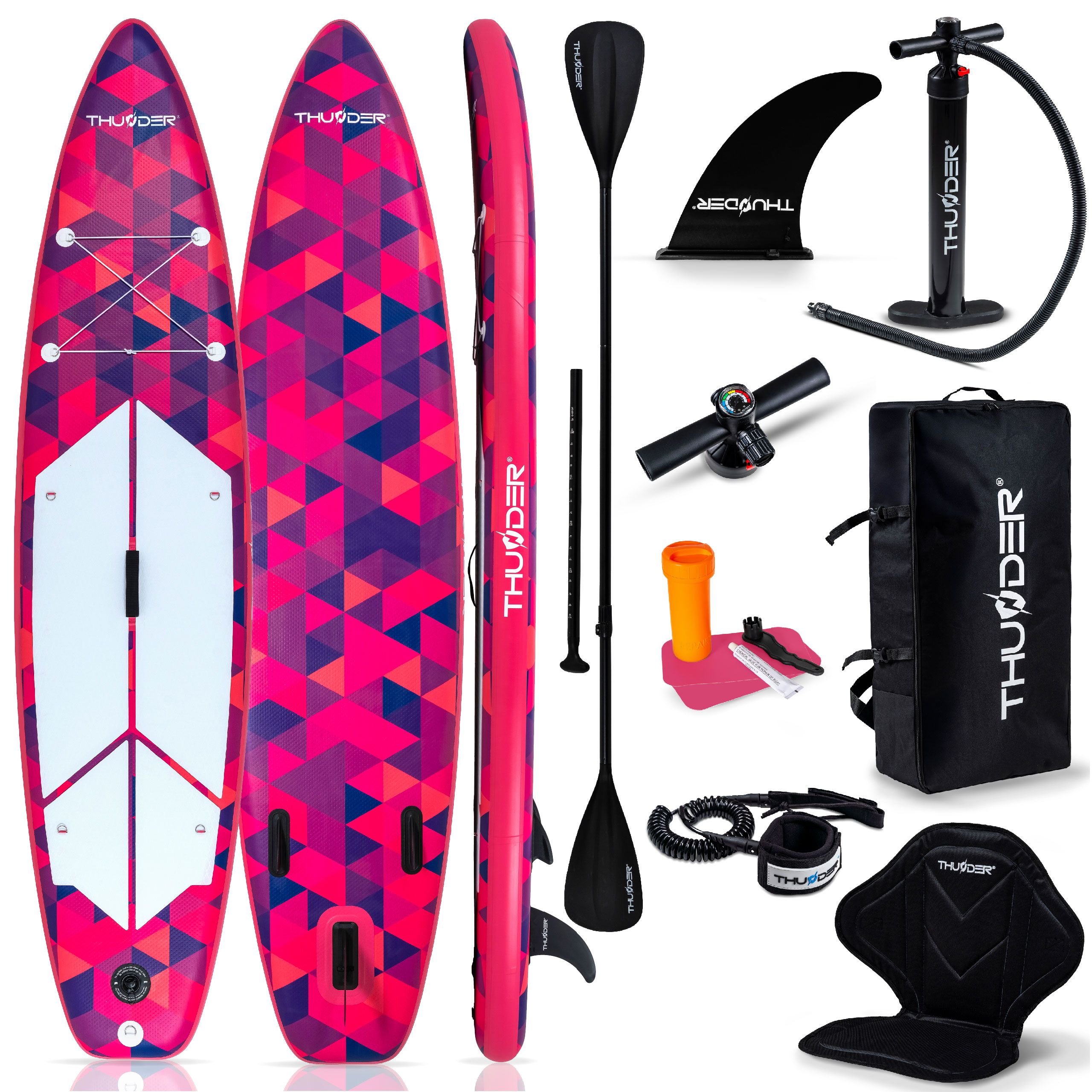  Sup lenta pripučiama plaukimui paddle board 365 cm sėdynė gopro thunder