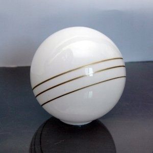  Stiklinis šviestuvo gaubtas kamuolys baltas uždara 14cm lempoms