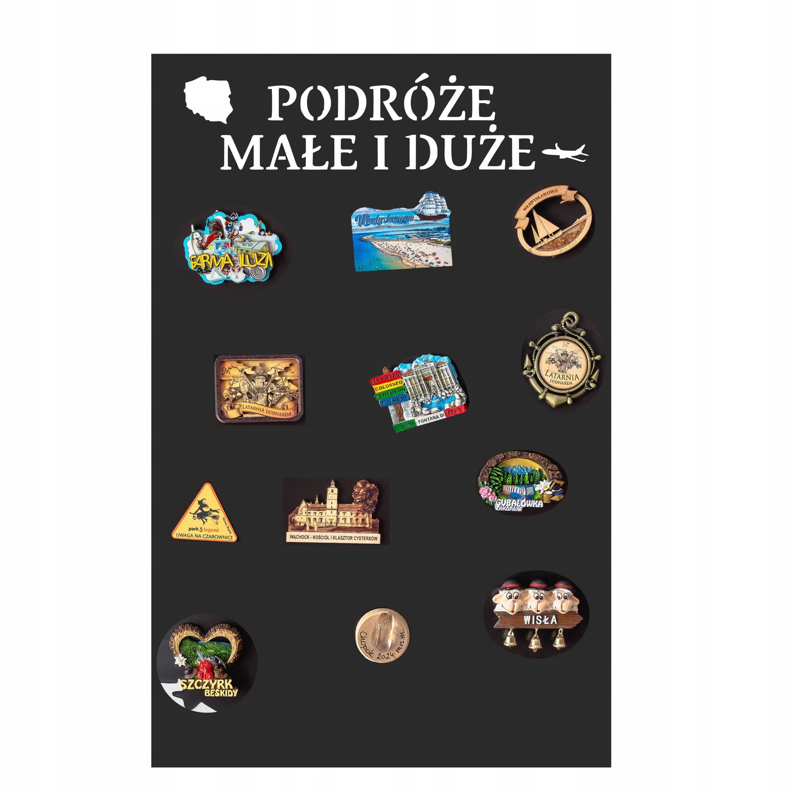  Magnetická tabule samolepící mapa polska magnety z výletu 58x58cm