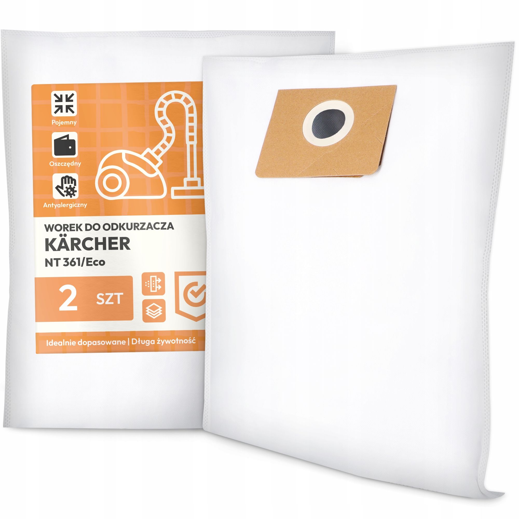  3x taška pro vysavač karcher nt 361/eco syntetický mikrovlákna tašky g9