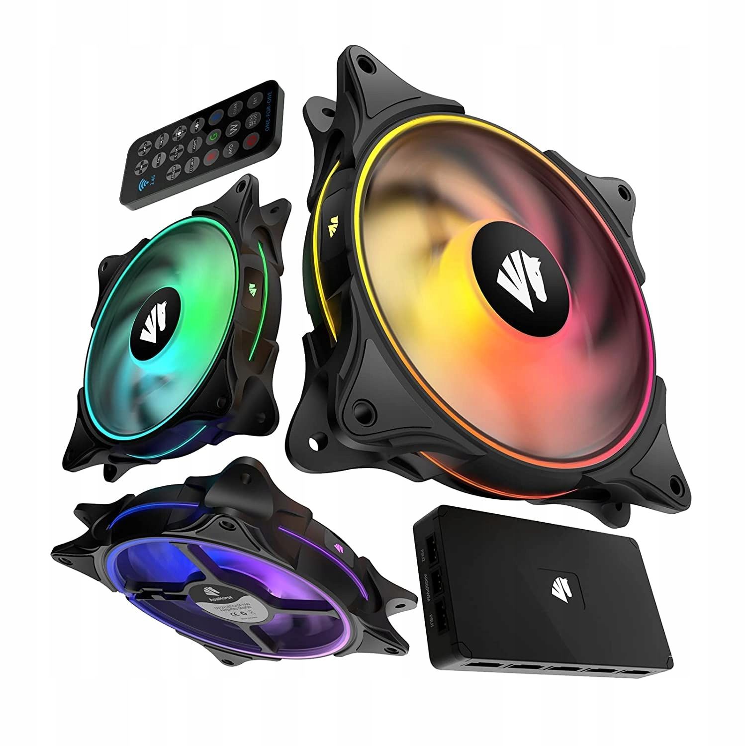  Set 3 fans 3in1 for the computer 120mm asiahorse argb 6 pin fs9002
