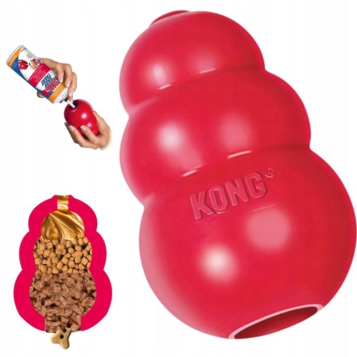  Rotaļlieta par gardumiem būvēt par suni kong classic l 10cm suņiem 13-30kg