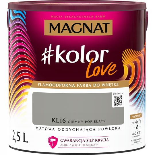  Kvėpuojanti lateksiniai dažai magnatas #kolorlove šviesa pelenų spalvos kl14 2,5l