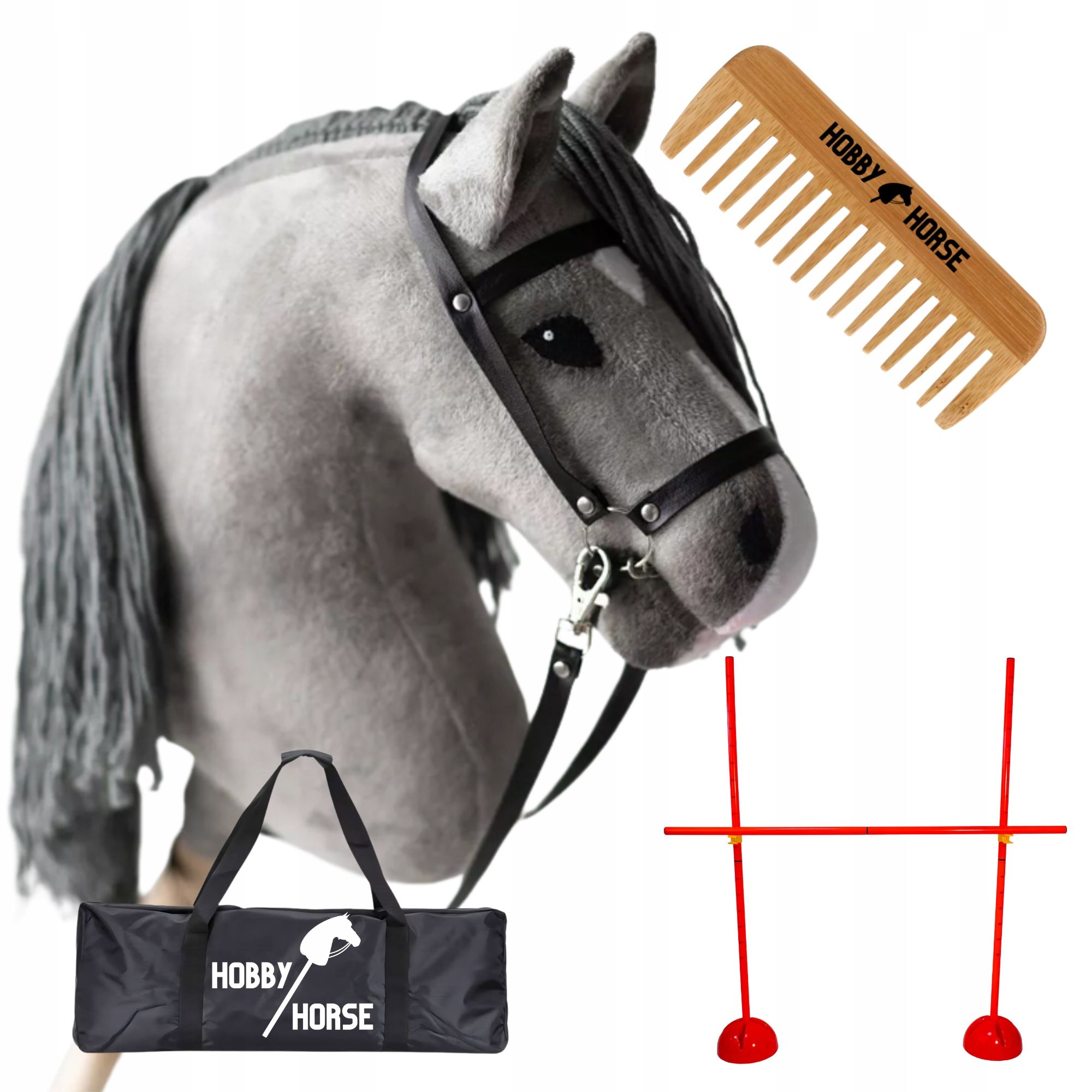  Komplektas hobbis horse arklys su kotu a3 2x kliūtis šokinėjimui 120cm šukos