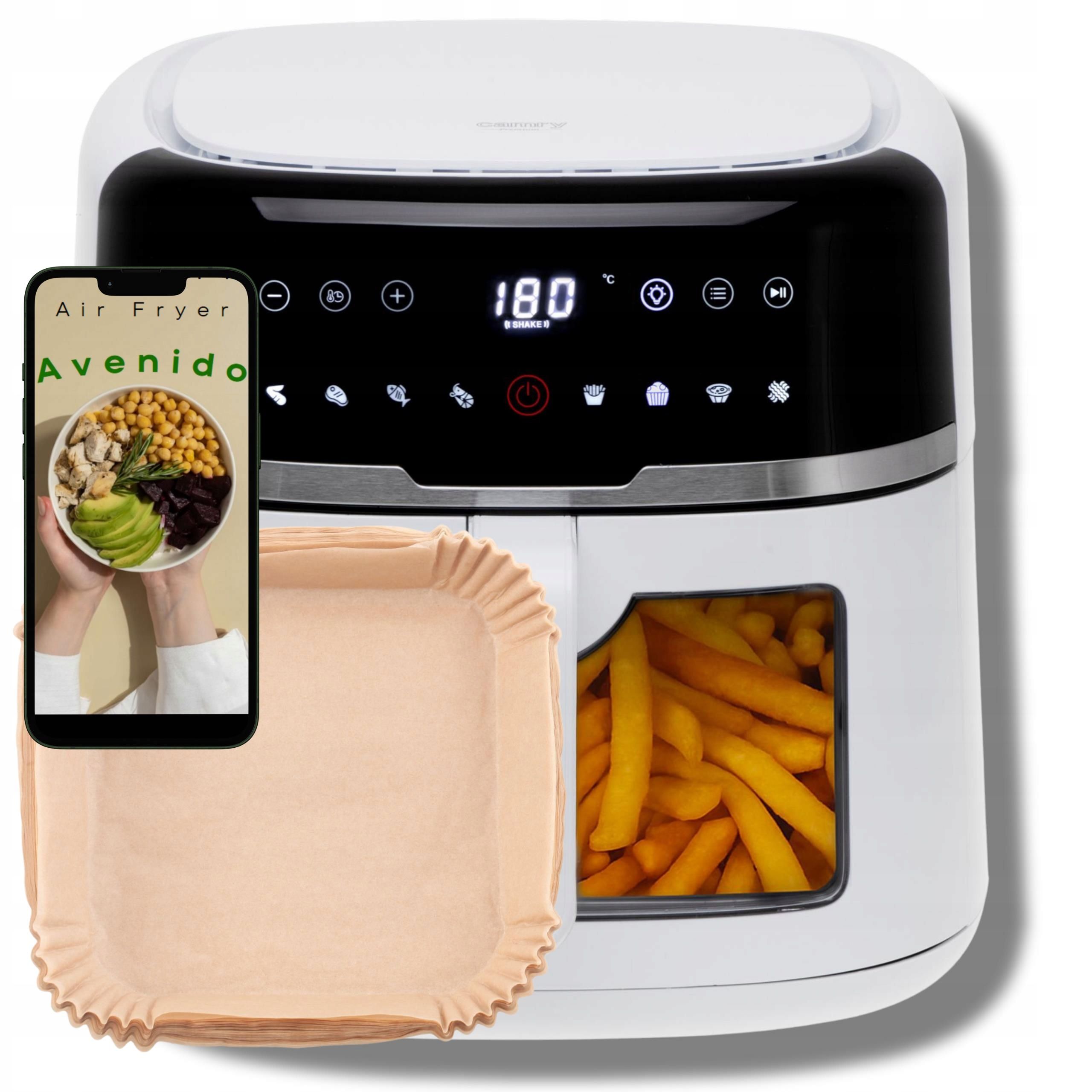  Gruzdintuvė kepimui be riebalų air fryer 8l gruzdintuvė xxl 2500w + formelė
