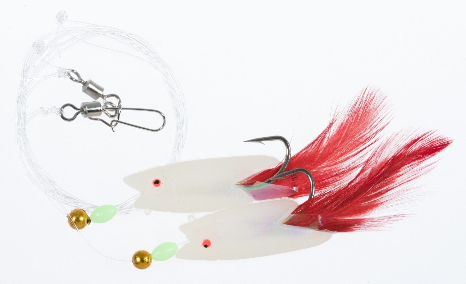  Jūrinis rinkinys menkės sistemėlė jaxon white / red 5,5cm 140cm žvejybos