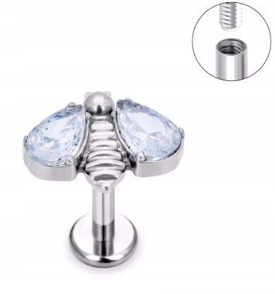  Titan náušnice labret pronikavý zirkony srdce srdce helix lobe 1,2/8