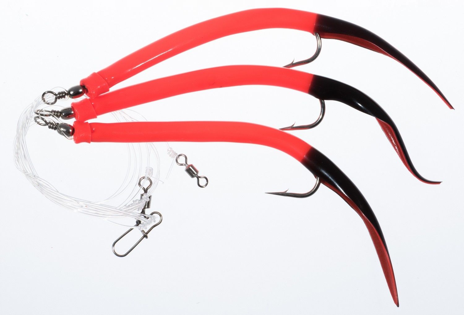  Jūrinis rinkinys menkės sistemėlė jaxon white / red 5,5cm 140cm žvejybos