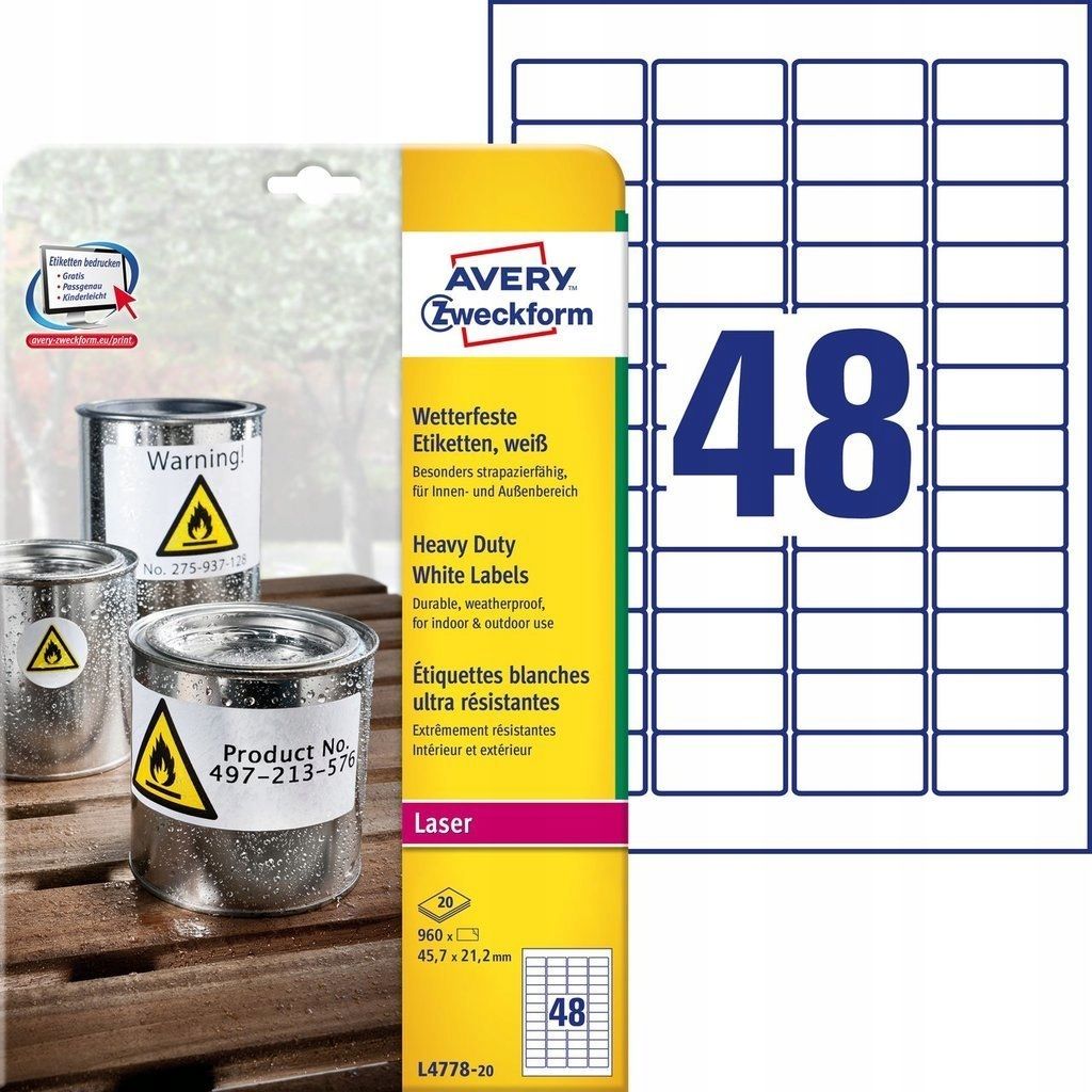  Avery etiketės nominali sidabras 25,4x10mm 6008