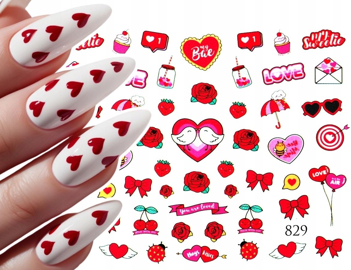  Water nail stickers for nails rainbows, mouth, pride, cigarette - nr 1011