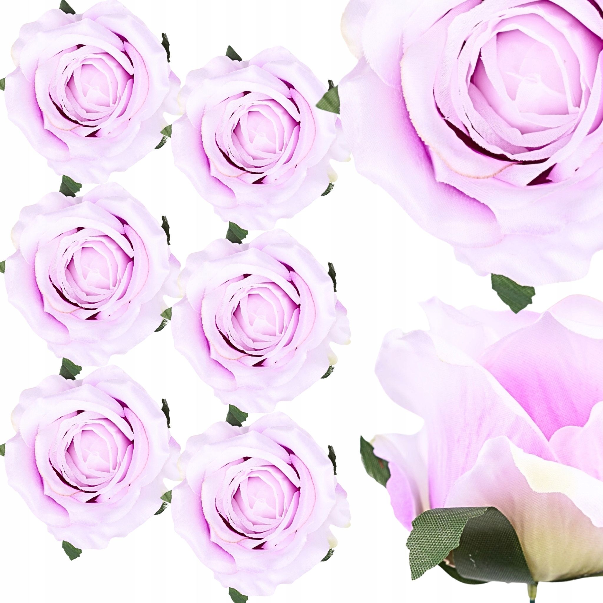  6x dirbtinės gėlės rožė wyrobowa galva komplektas 10cm violetinė