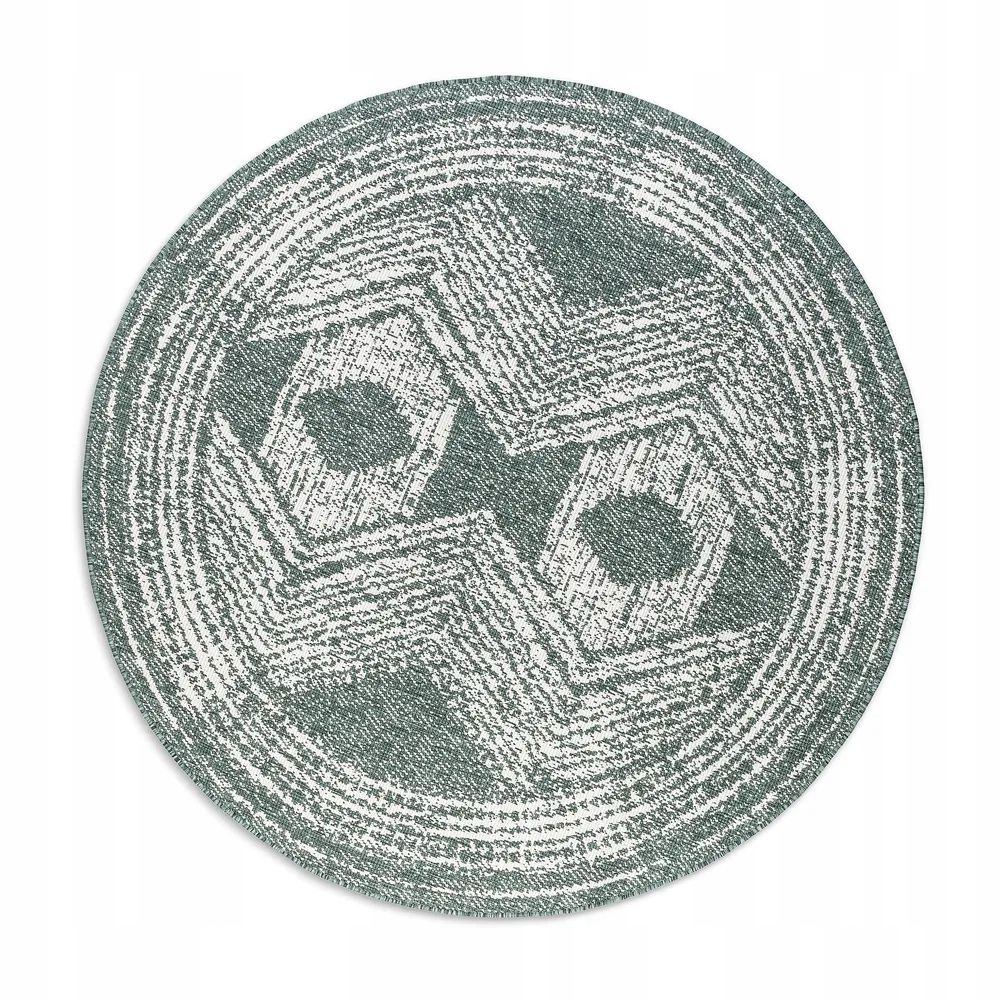  Round carpet for the living room 140cm , soft italian ,green creamy pattern mandala