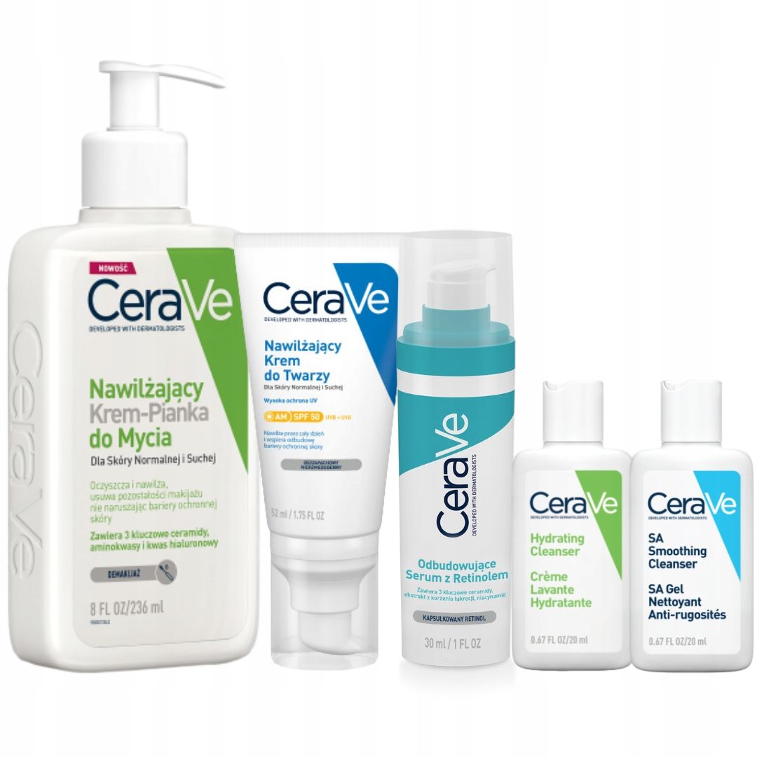  Garnitur cerave feuchtigkeitscreme gesichtscreme spf 50 52ml, öl pieniacy sie