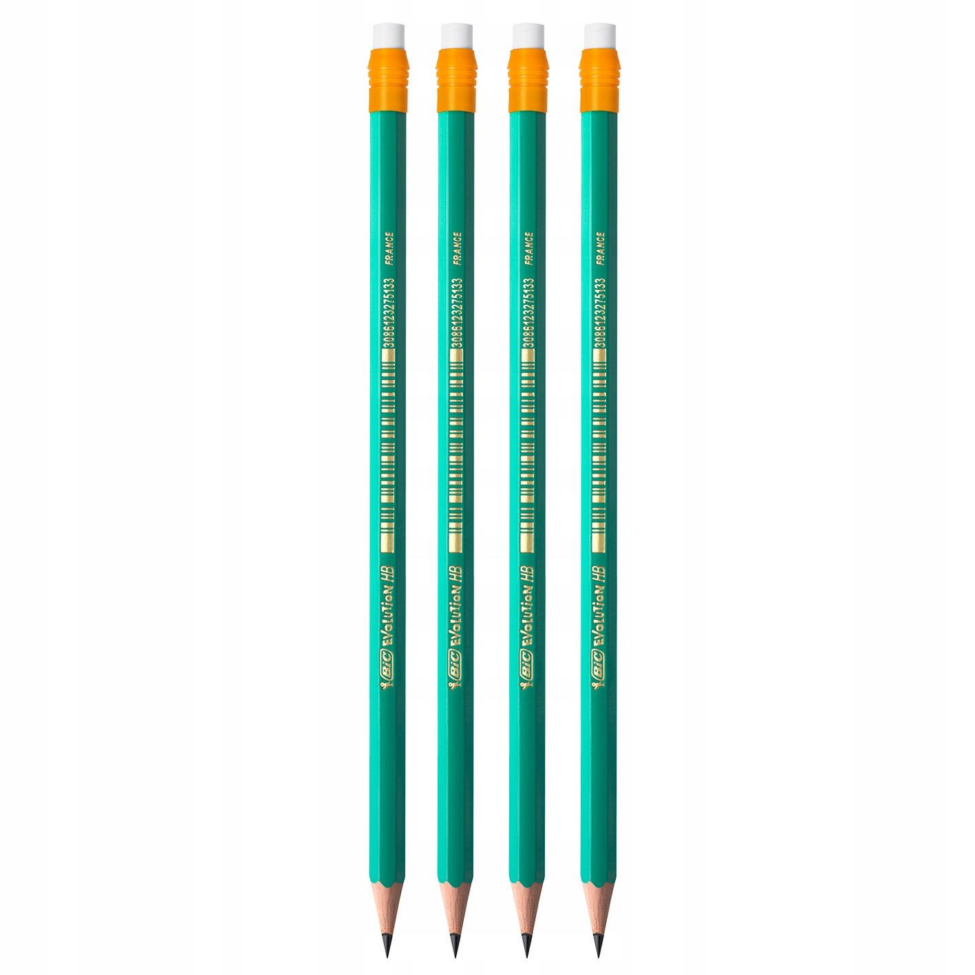  6 pcs. x pencil bic evolution original hb/2 from resin bezdrzewnej