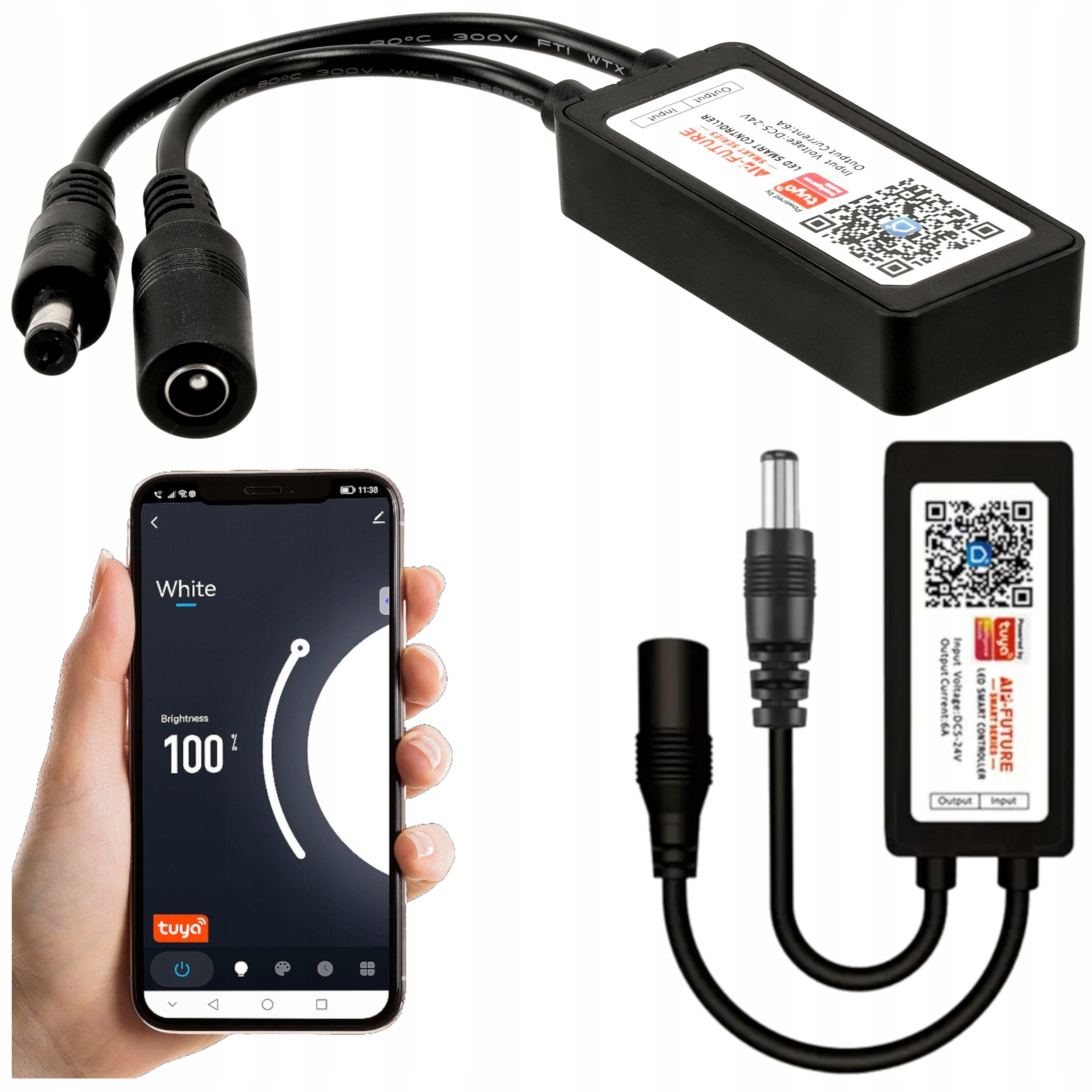  Valdiklio led juostos rgb smart tuya 5-24v 6a dc programėlė mobilus
