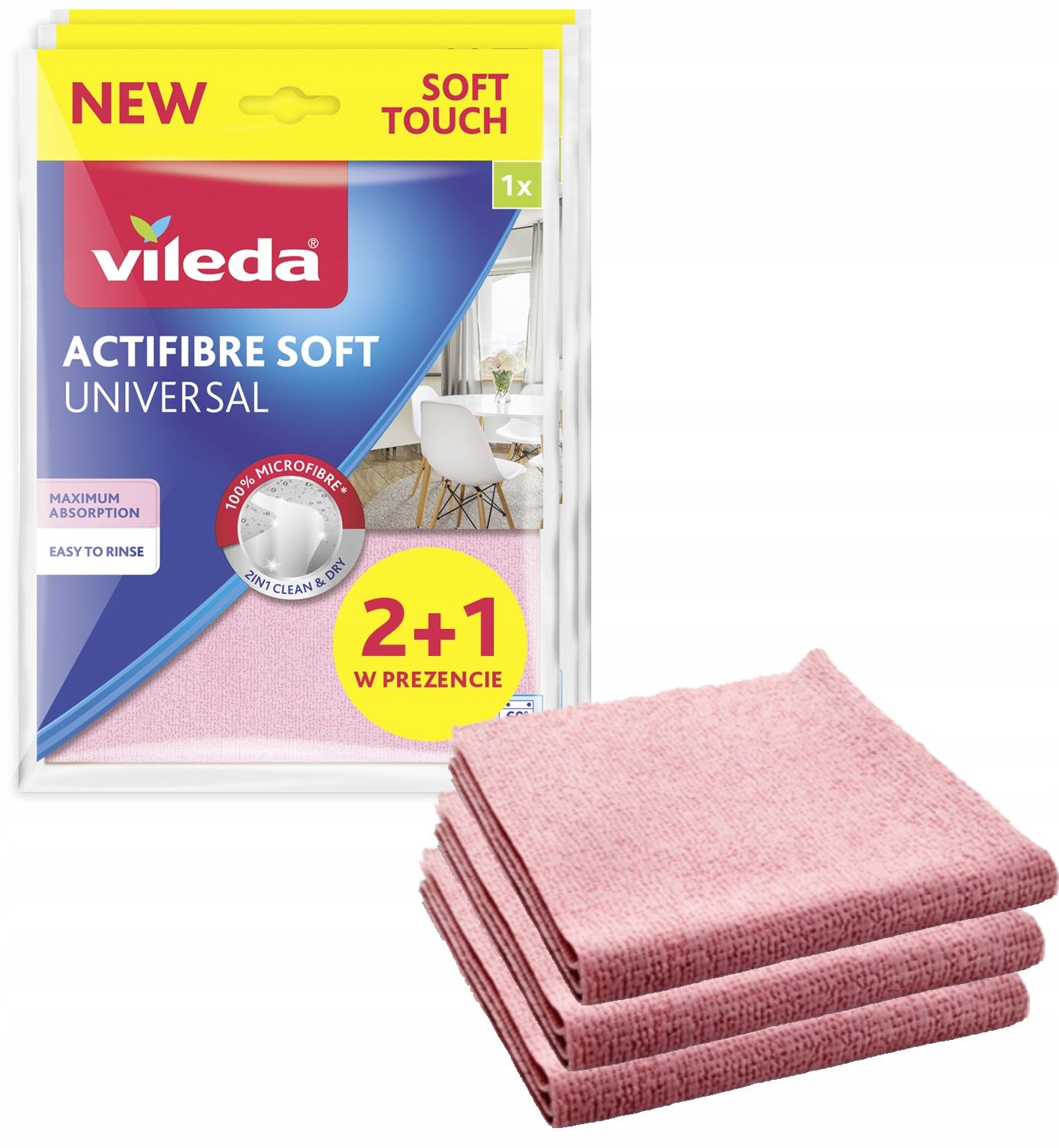  Stoff stoff saugfähig zum waschen vileda actifibre 32x27 cm 2 pcs.