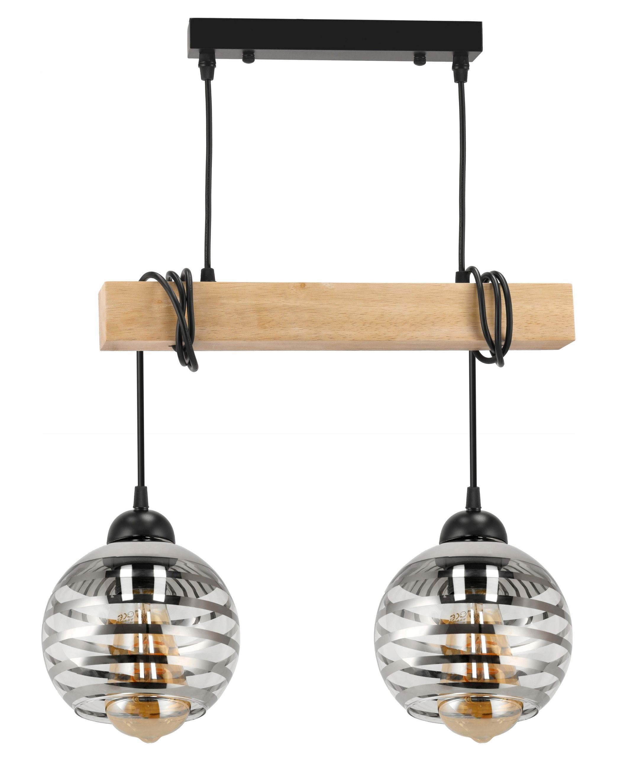  Stropné svietidlo visiace led drevený biala 3xe27 lampa amber jantár
