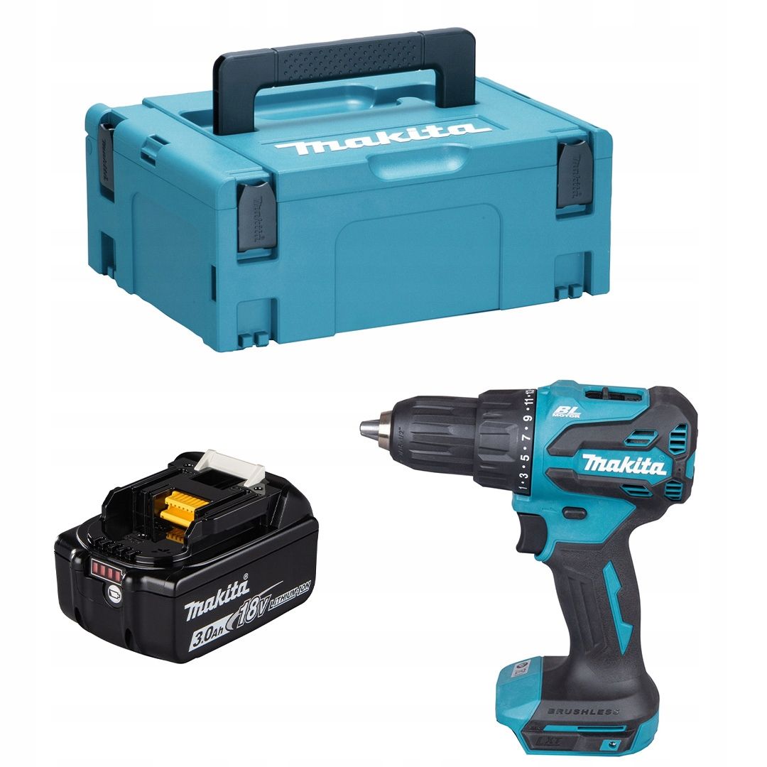  Příklepová vrtačka/šroubovák makita dhp490rf1j 18v 1x3ah 65nm bl kufr
