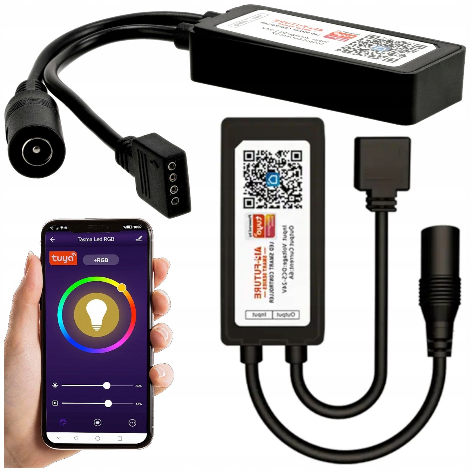  Valdiklio valdymo pultelis juostų led rgb 12a ovalas juodas 61023