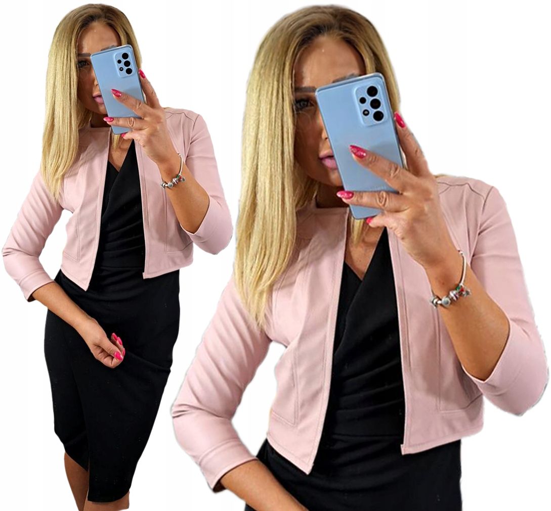  Bolero eko koža sako elegantný klasický ružový hodiť 50