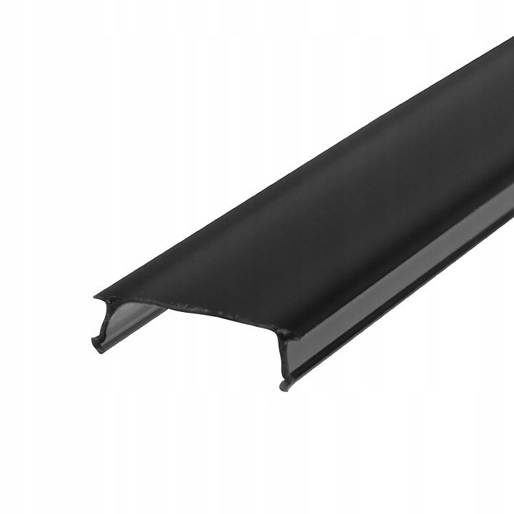  Kopa melns alumīnija profils atzina slim eco led sloksnēm 2m + kapuci