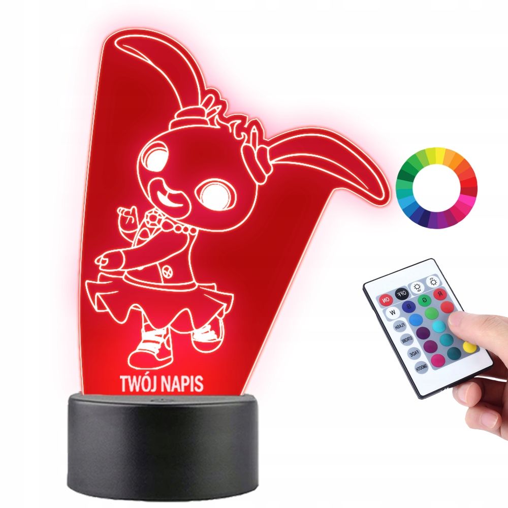  Lambipirn klaasi peal muinasjutt bing elevant sula 3d led rgb + kaugjuhtimispult 16 värv
