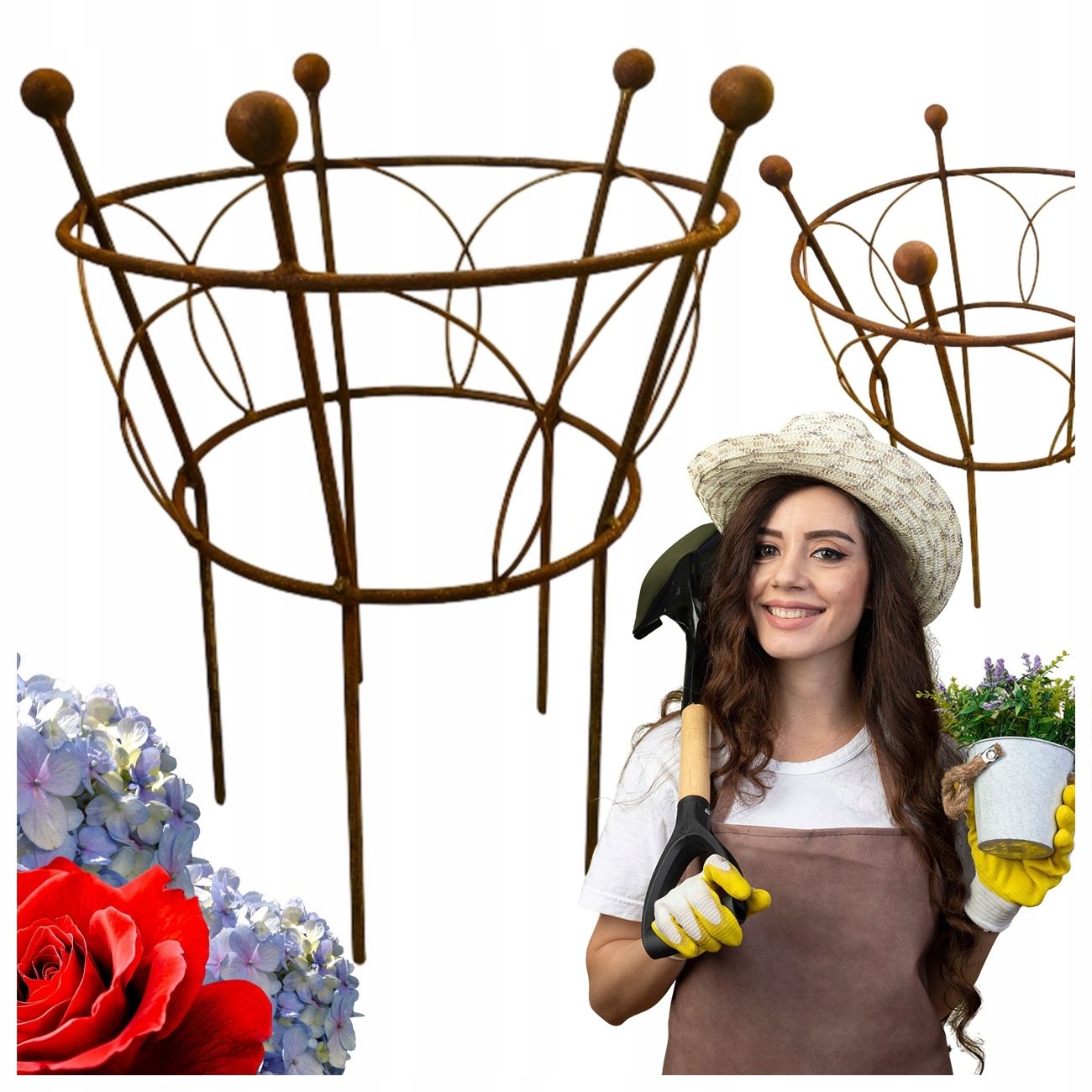  Support for bushes plants flower roses pergola 30/50cm single-seater semicircular