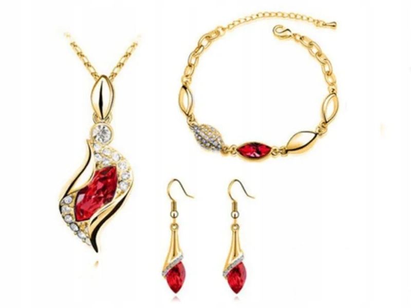  Goldschmuckset für hochzeiten gelb herz vergoldet mit weiß herzen