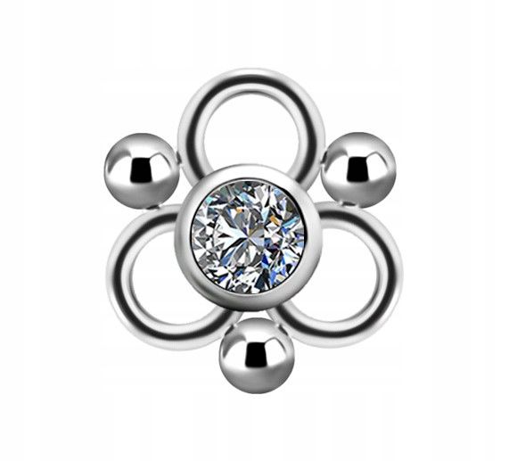  Titán charms - premium zircon striebro piercing