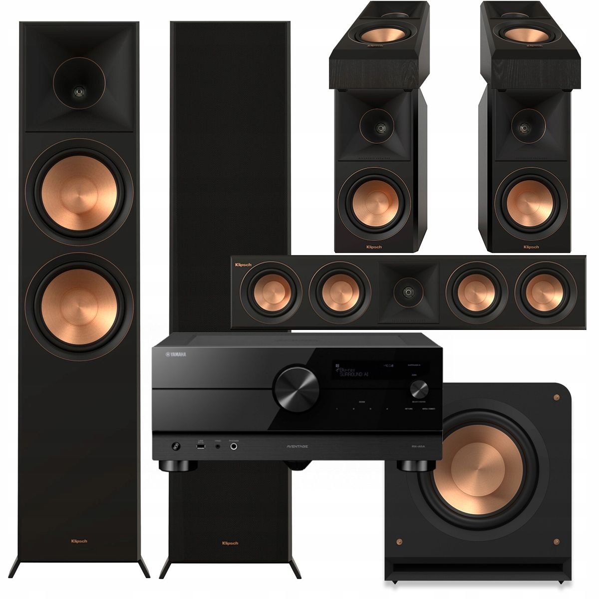  Klipsch rp-8000f ii + cs-18c + rp-504c + 500sa + rp-1200sw množina kiná 7.1