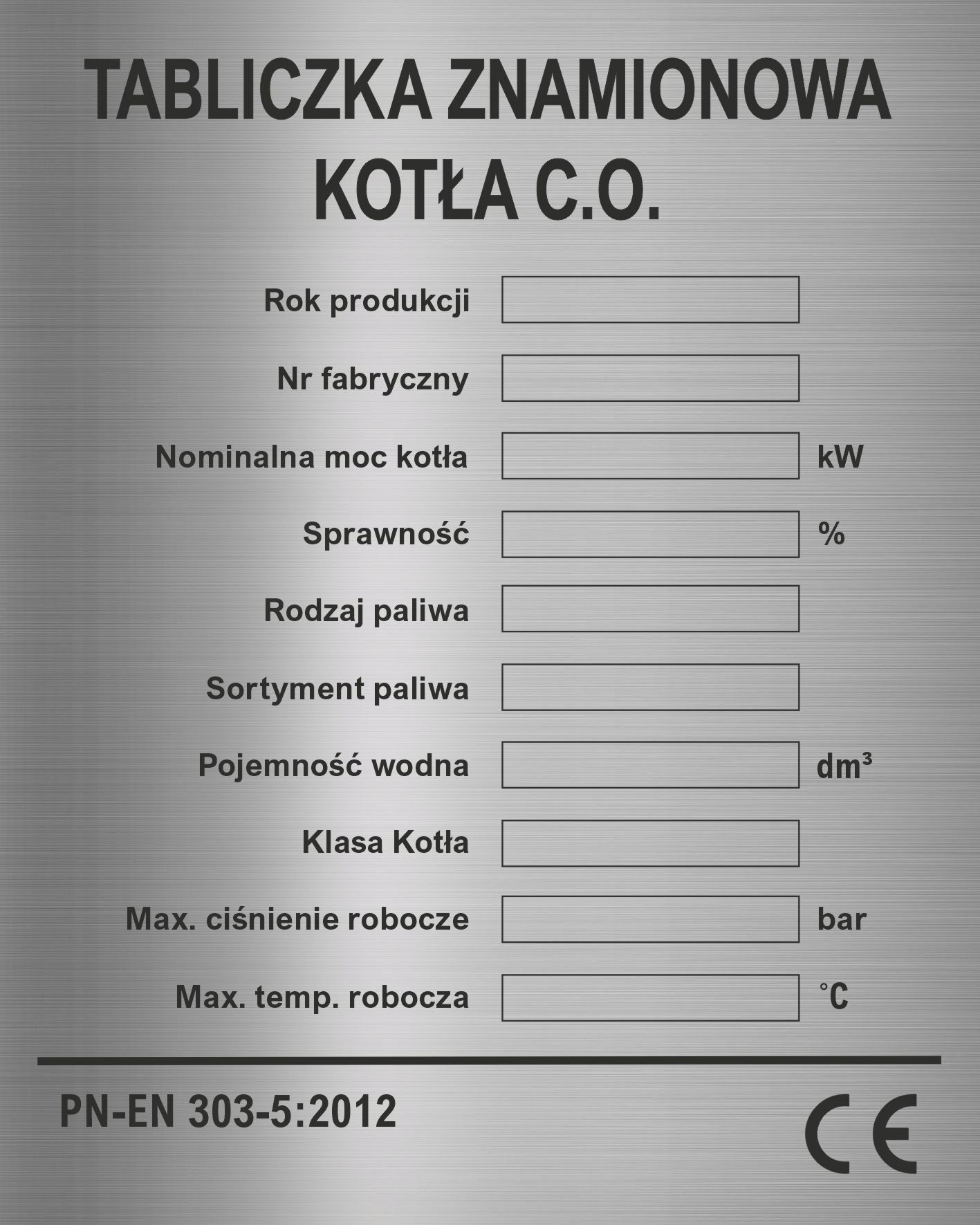  Nameplate sticker on heating boiler kolton others wtornik