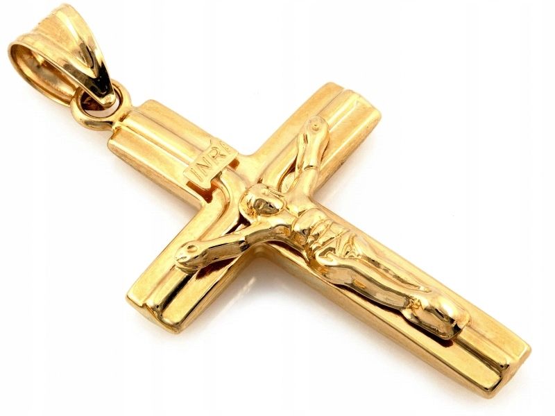  Earring cross 585 with image christ 1.23g religious items for a gift