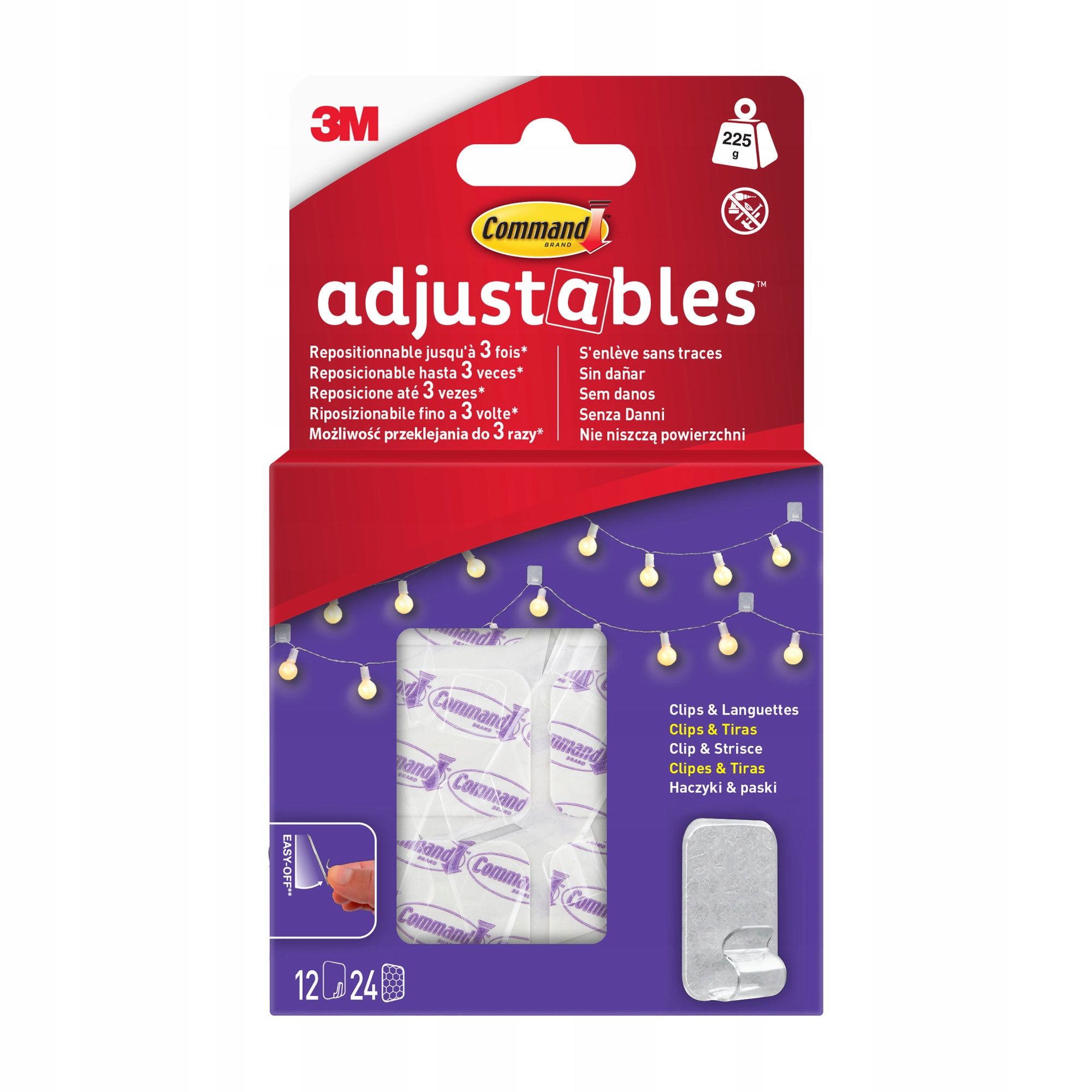  Príkaz adjustables priehľadné háčiky dekoratívne 12 počítač. + 24 popruhy