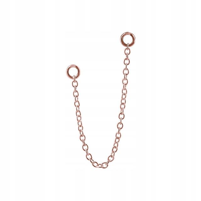  Reťaz - ružové zlato - piercing - 50 mm