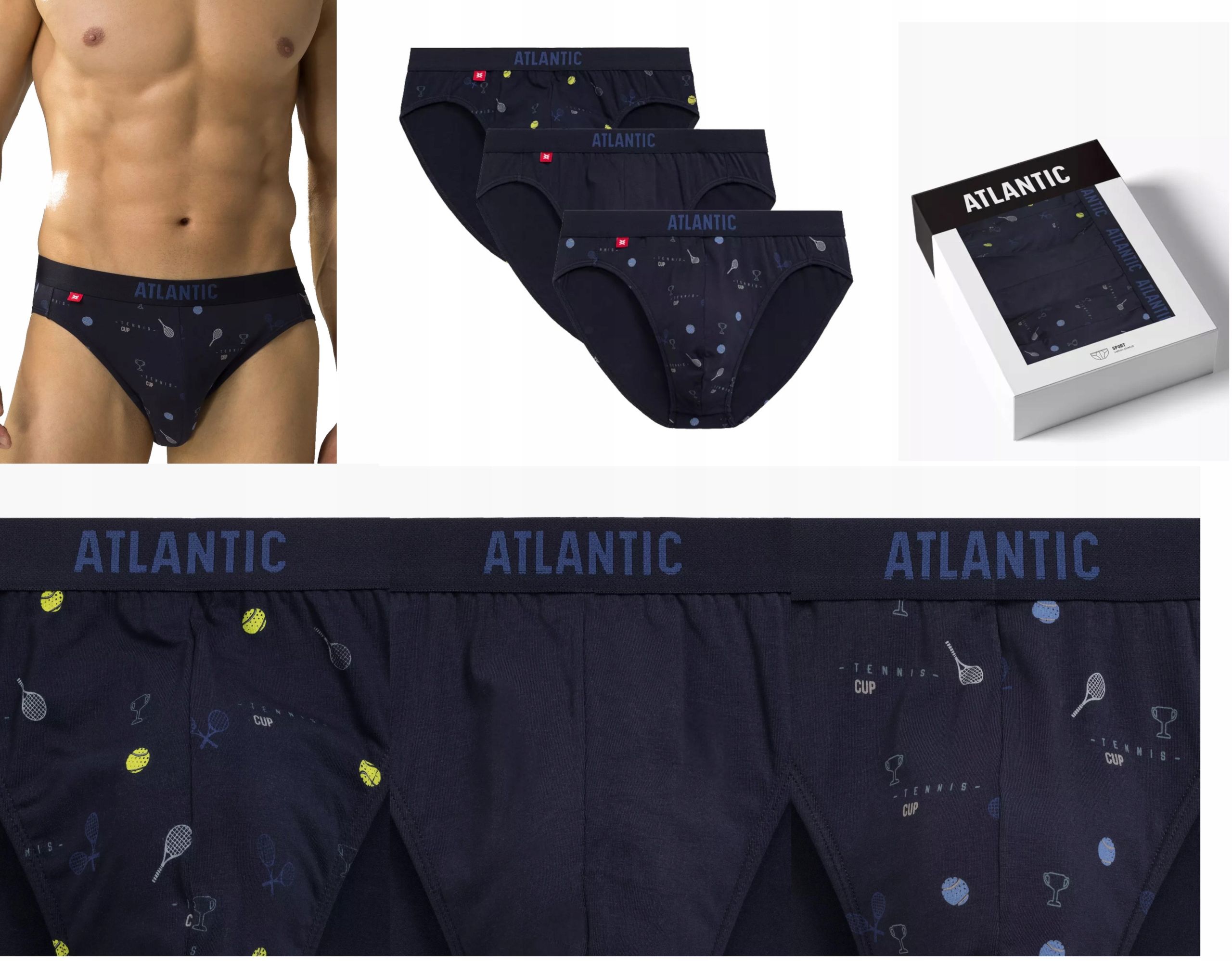  Atlantic sport herrenslips 3 stk. 3mp 200 m spiel / kor/szm3