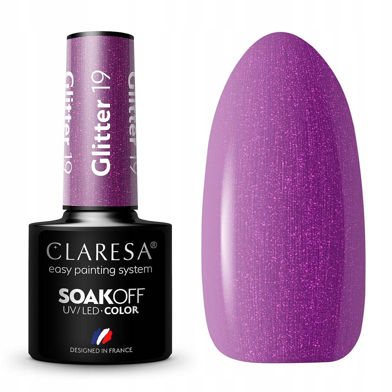  Claresa hübriid küünelakk burgundia glitter pink 554