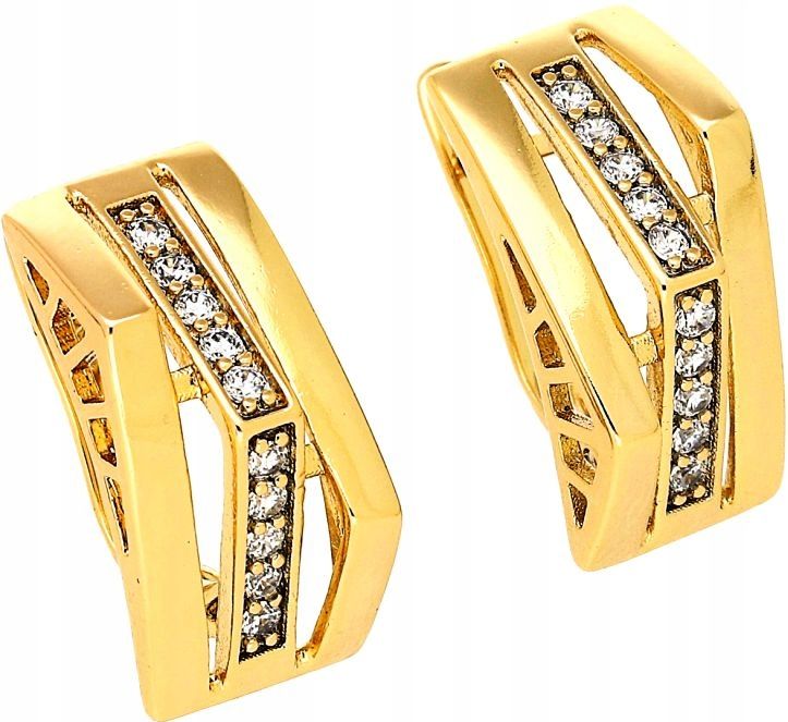  Náušnice ženský chirurgická oceľ nehrdzavejúci lekársky zlato 18k 1,7cm\0,8mm