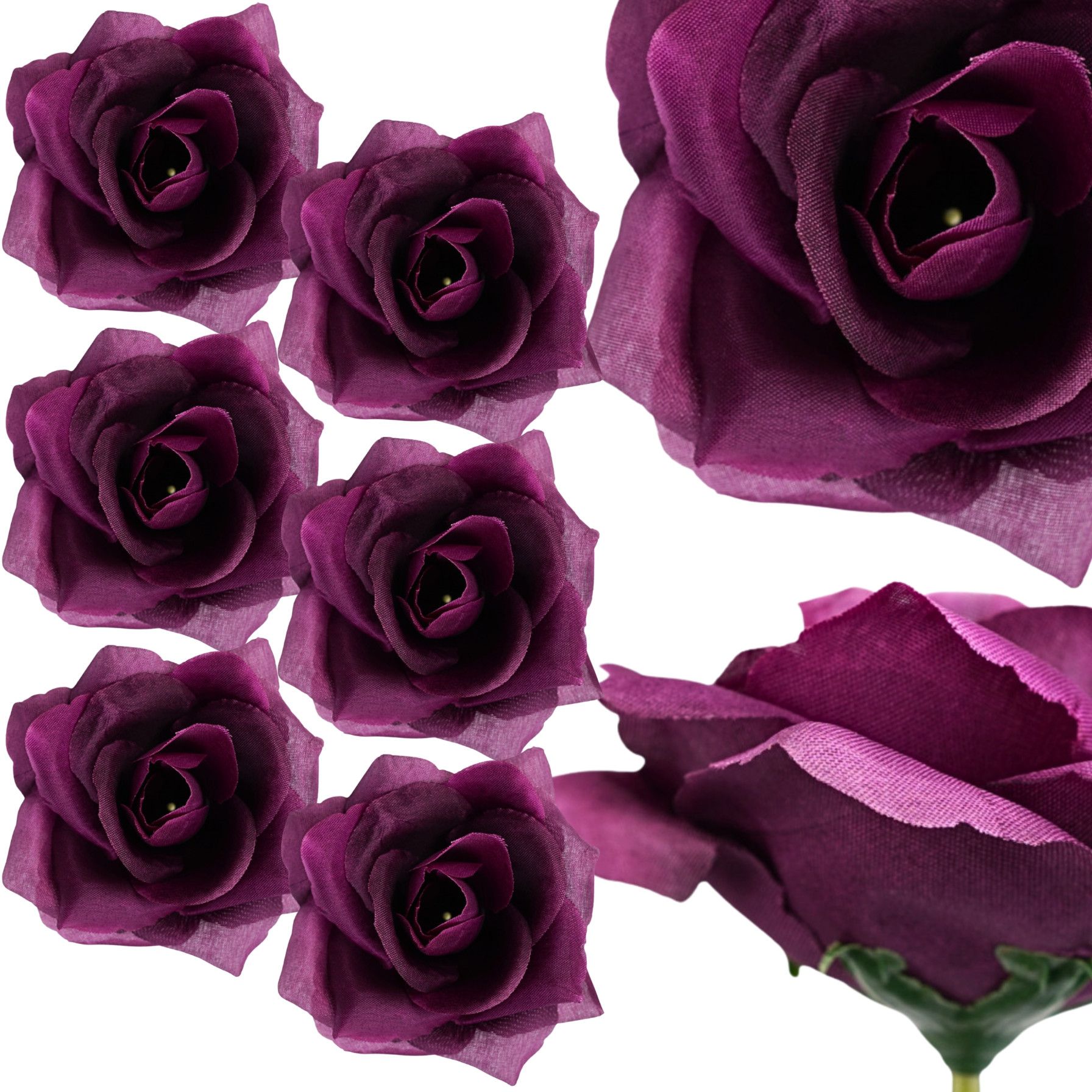  6x dirbtinės gėlės rožė wyrobowa galva komplektas 10cm violetinė