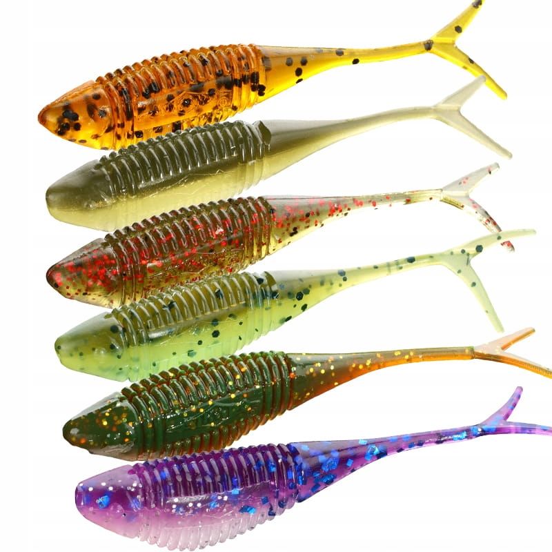  Kopa ēsma gumija rippery mikado real fish perch 9,5cm strazdiem 5 gab.