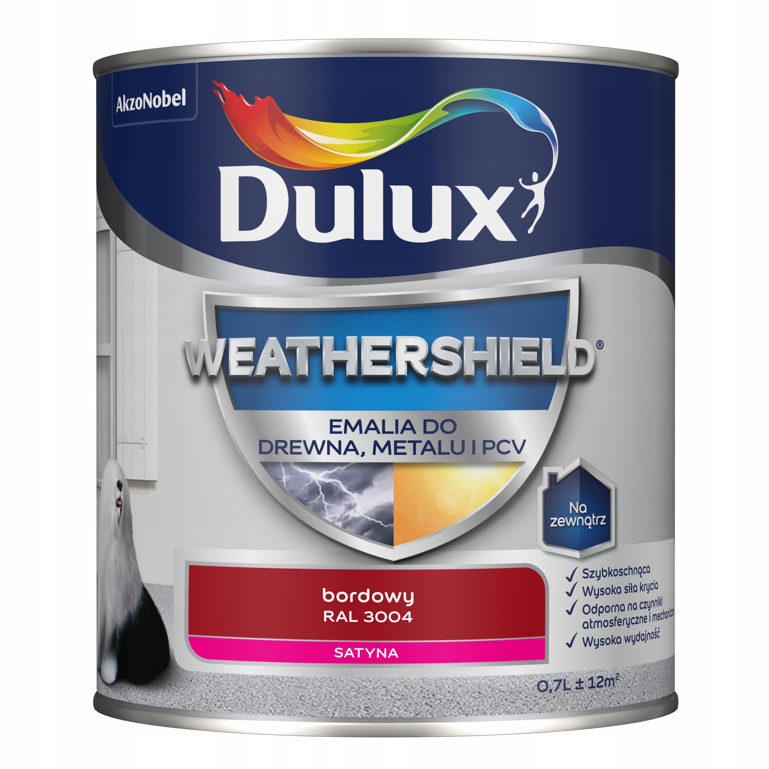  Dulux weathershield smalt na dřevo kov i pvc brazowy ral 8011 0,7l
