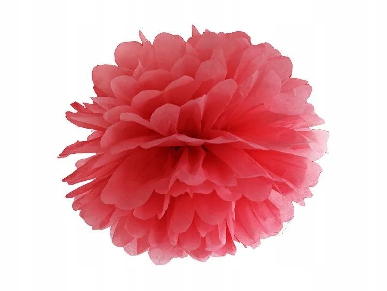  Pompom crepe paper decorative - red, 25 cm